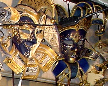 Upper Left: In 1979 a pair of college students resurrected the forgotten Venetian art of mask making. The history of mask making in Venice is a rich tradition and no tour should overlook a visit to one of the artisan mask makers shops in the ancient city.