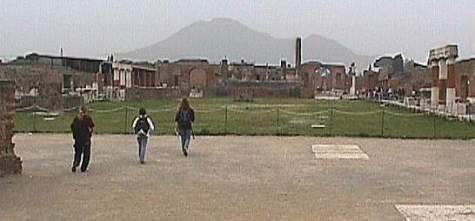 The Forum, with Mt Vesuvius in the background