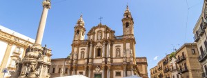 San Domenico square and church in Palermo, Italy